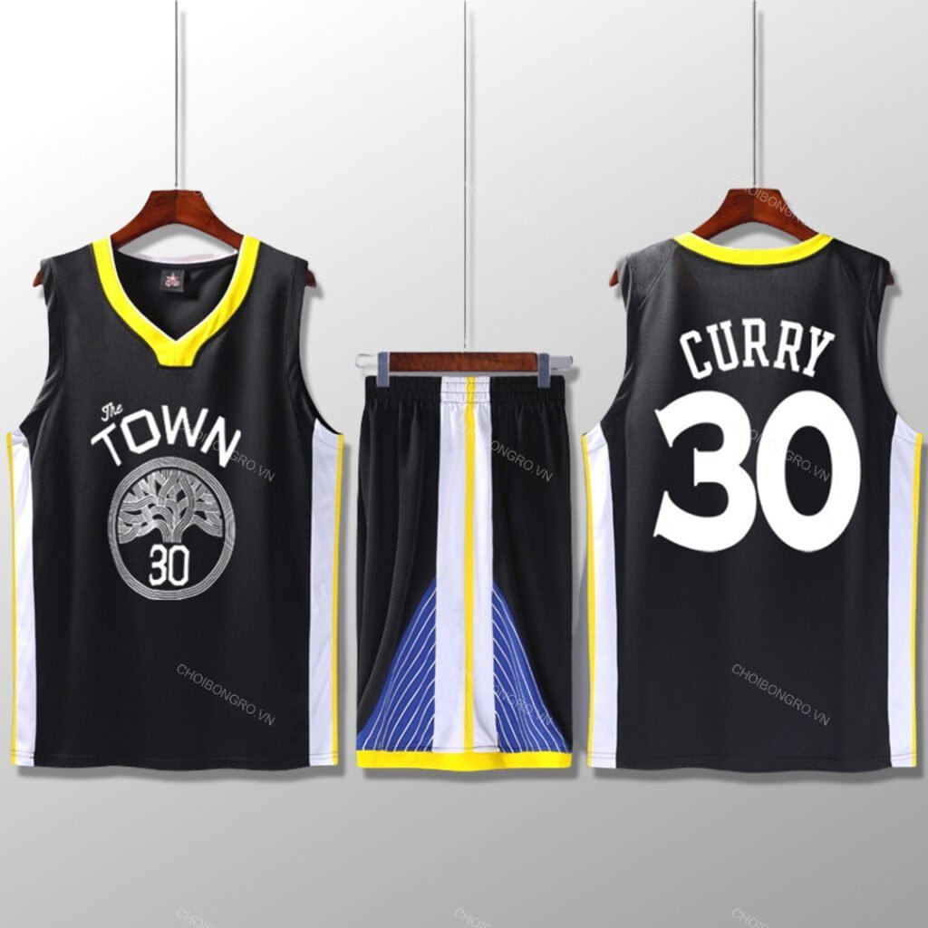 Bộ quần áo bóng rổ Curry - Đen