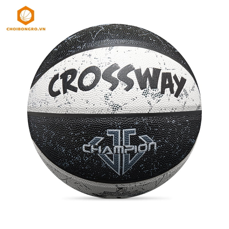 Bóng rổ da Crossway Champion chính hãng #3051- Đen trắng