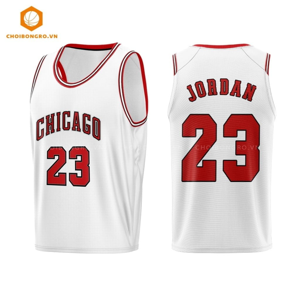 Áo bóng rổ Chicago Bulls - Jordan Trắng