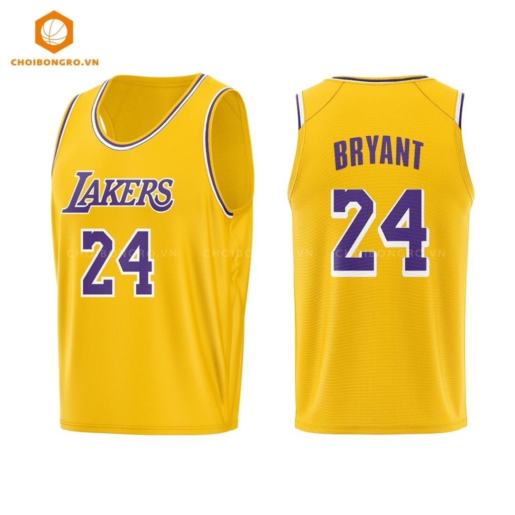 Áo bóng rổ Los Angeles Lakers - Kobe Bryant 24 vàng cổ tròn