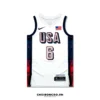 Áo
  bóng rổ Swingman USA Olympic 2024 - Lebron 6 - Trắng