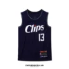 Áo bóng rổ Nike Swingman Paul George Clippers số 13 mặt trước, phiên bản City Edition, màu tím than, với logo và số áo được thêu chắc chắn