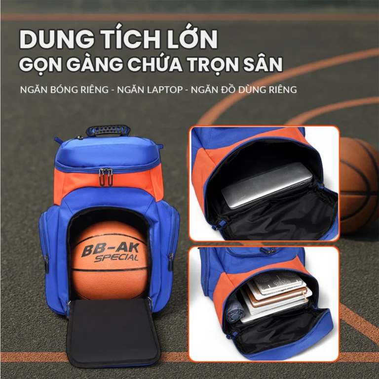 Balo Bóng Rổ 'Ball-Pack' Đa Năng – Dung Tích Lớn, Ngăn Đựng Bóng Riêng, Chống Mài Mòn - Ảnh 2