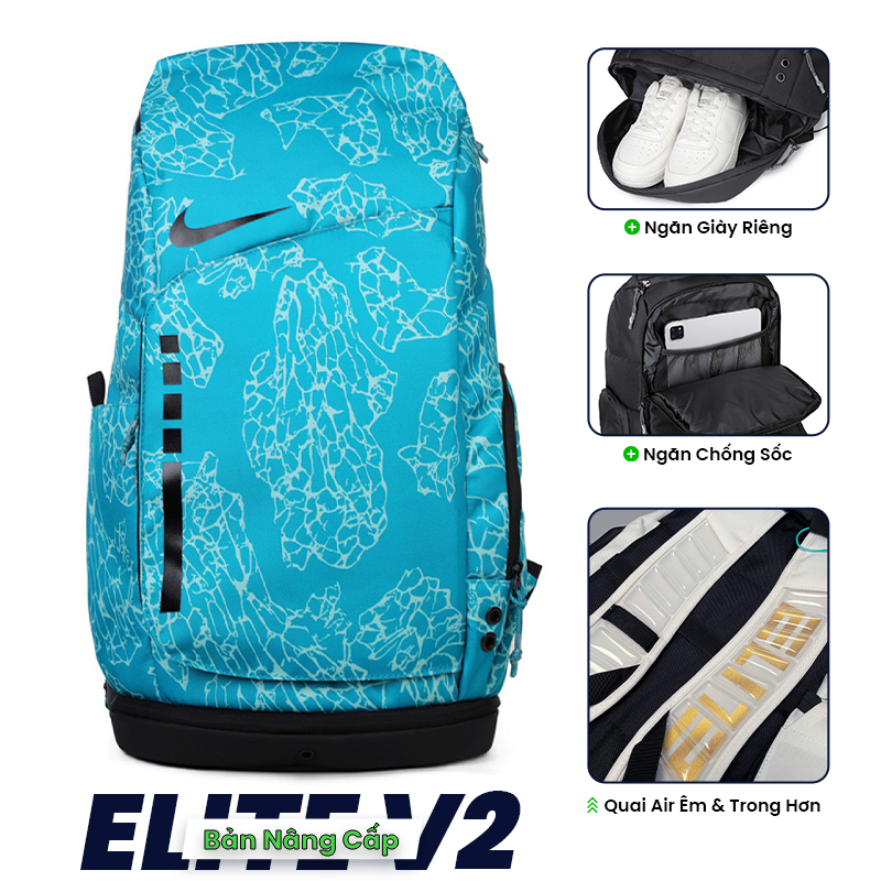 Balo Nike Air Hoop Elite V2 Nâng Cấp - Cracked Xanh