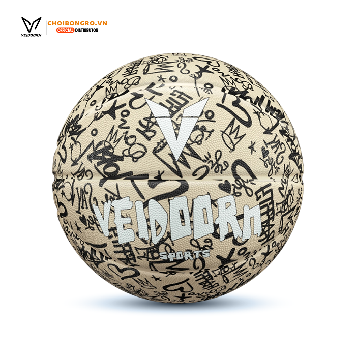 Quả bóng rổ cao su foam Veidoorn 'Star Studded' - Trắng