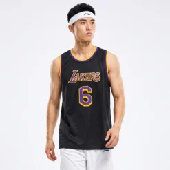 Áo Jersey Lakers / James #6 Đen - Heat Press / Decal Nhiệt