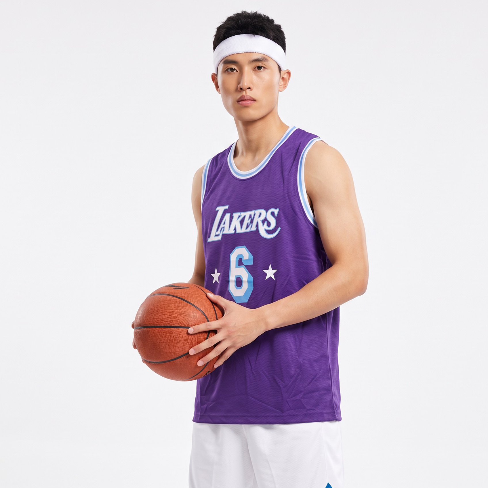 Áo Jersey Lakers / James #6 Tím - Heat Press / Decal Nhiệt - Ảnh 1
