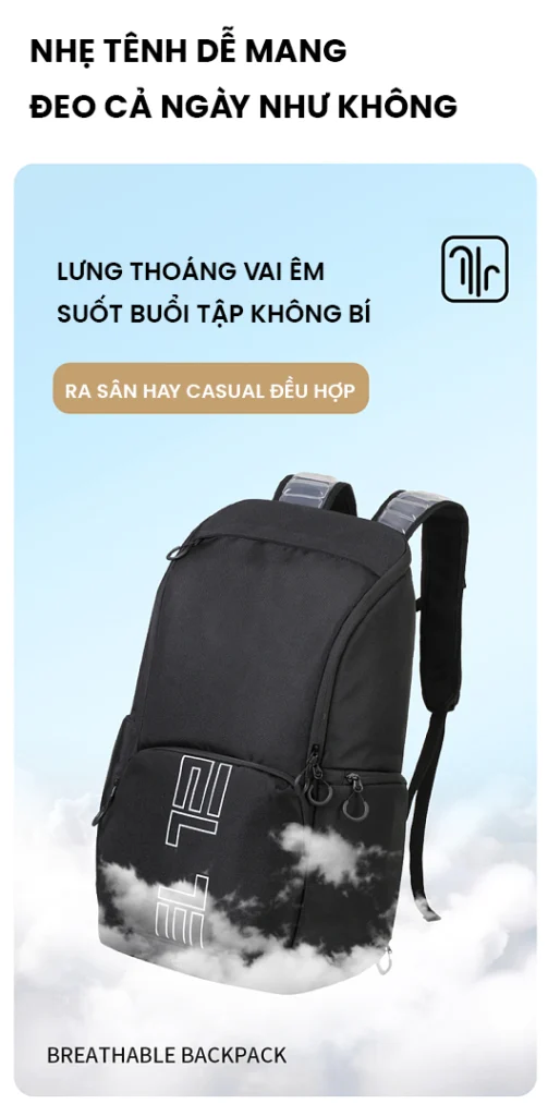 Balo bóng rổ Elite V3 thiết kế nhẹ, thoáng khí